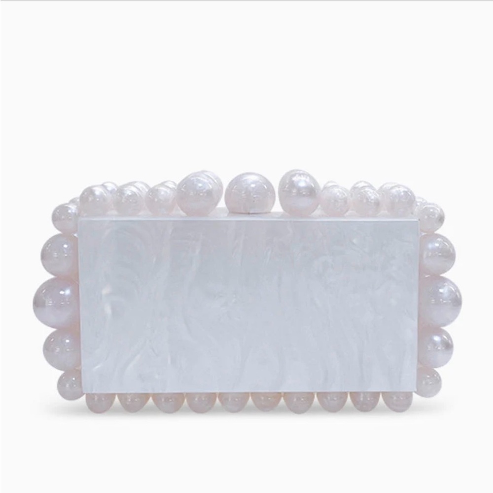 Verano Hill NEW Acrylic Cloud Clutch Bag in White
